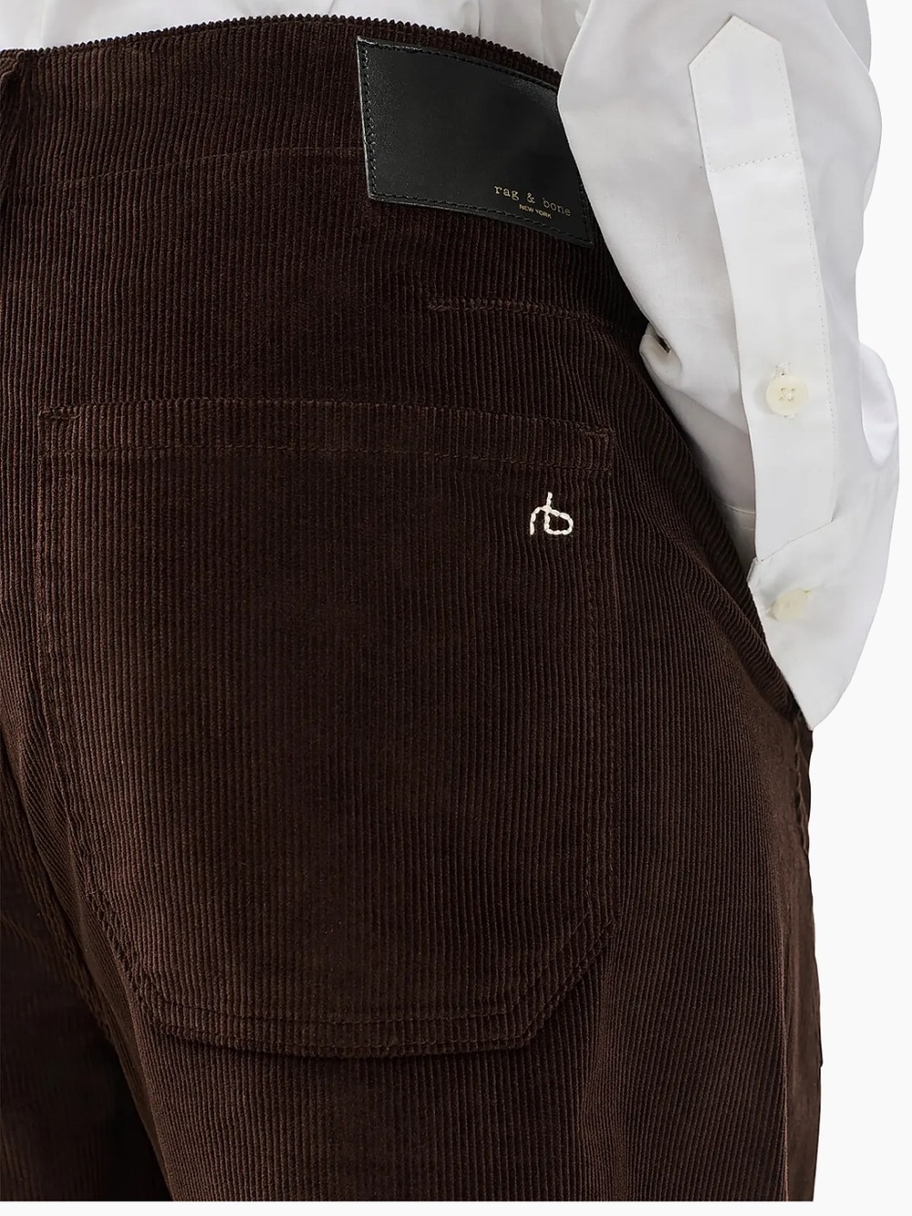 Rag & Bone Charlie Ankle Barrel Corduroy Pants Dark Brown Size 31 - Picture 3 of 11